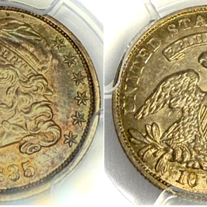 1835 10C AU55 JR3 PCGS#27185151