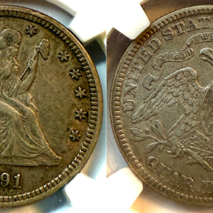 1891 25C AU50 NGC Cert#2559483043