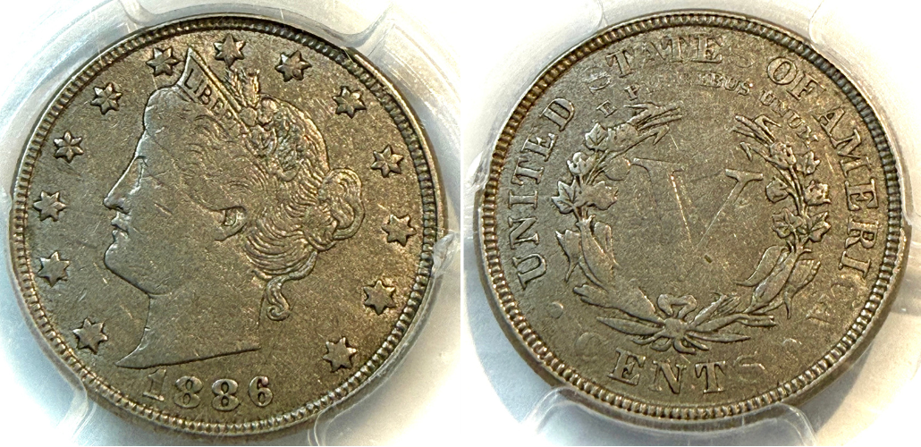 1886 5C VF25 PCGS#84395327