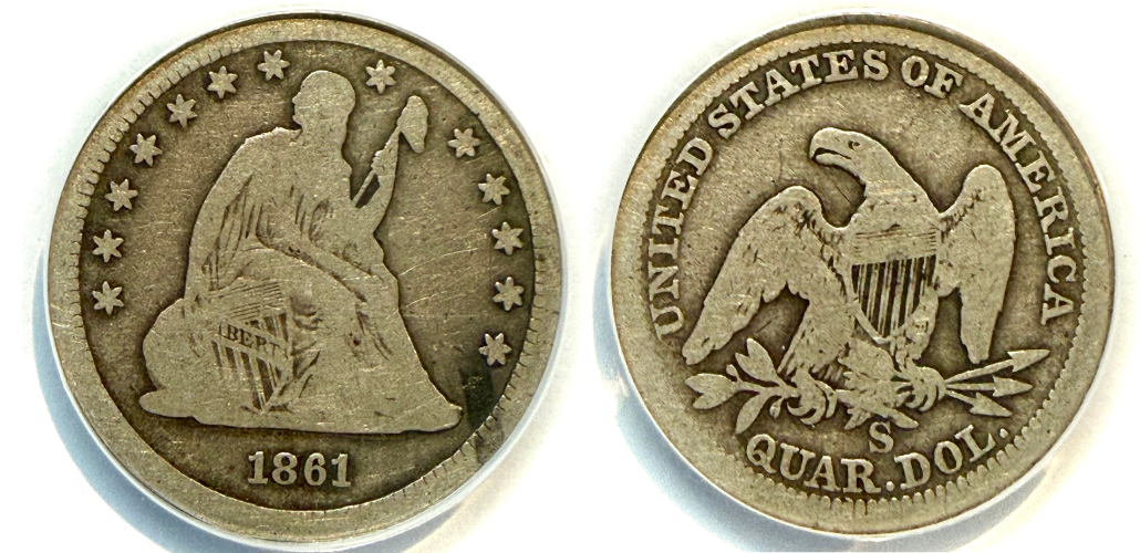 1861-S 25C G6 ANACS Cert#5021792