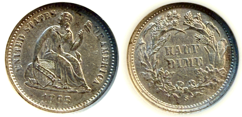 1868-S 5C AU55 NGC#184300007