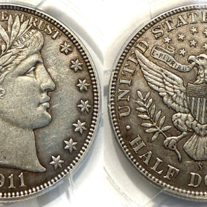 1911-S 50C AU Details PCGS#56558096