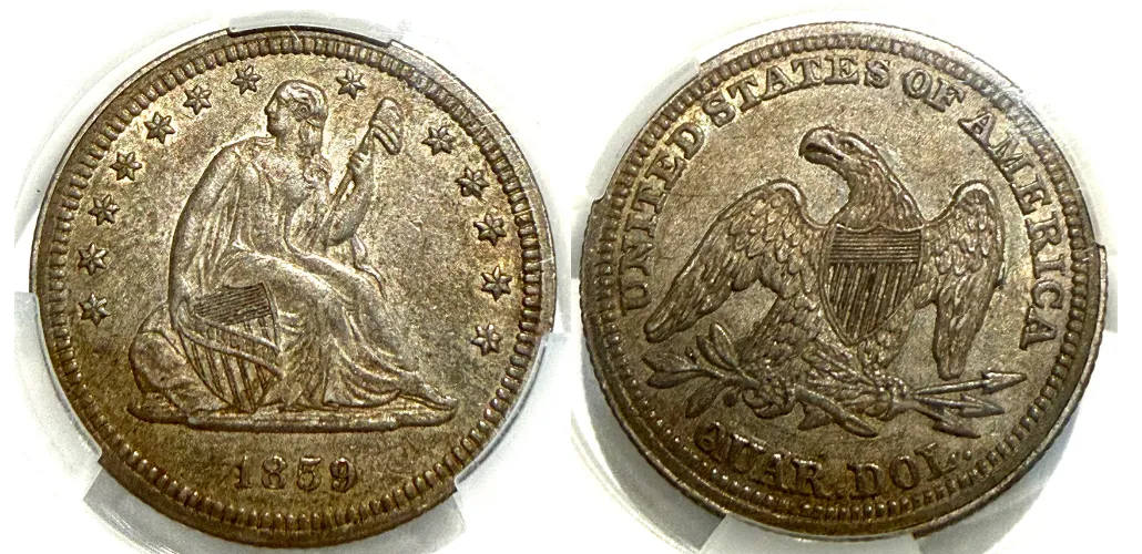 1859 25C AU55 CACG Cert#844936202