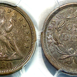1850 10C AU Details PCGS#27930962
